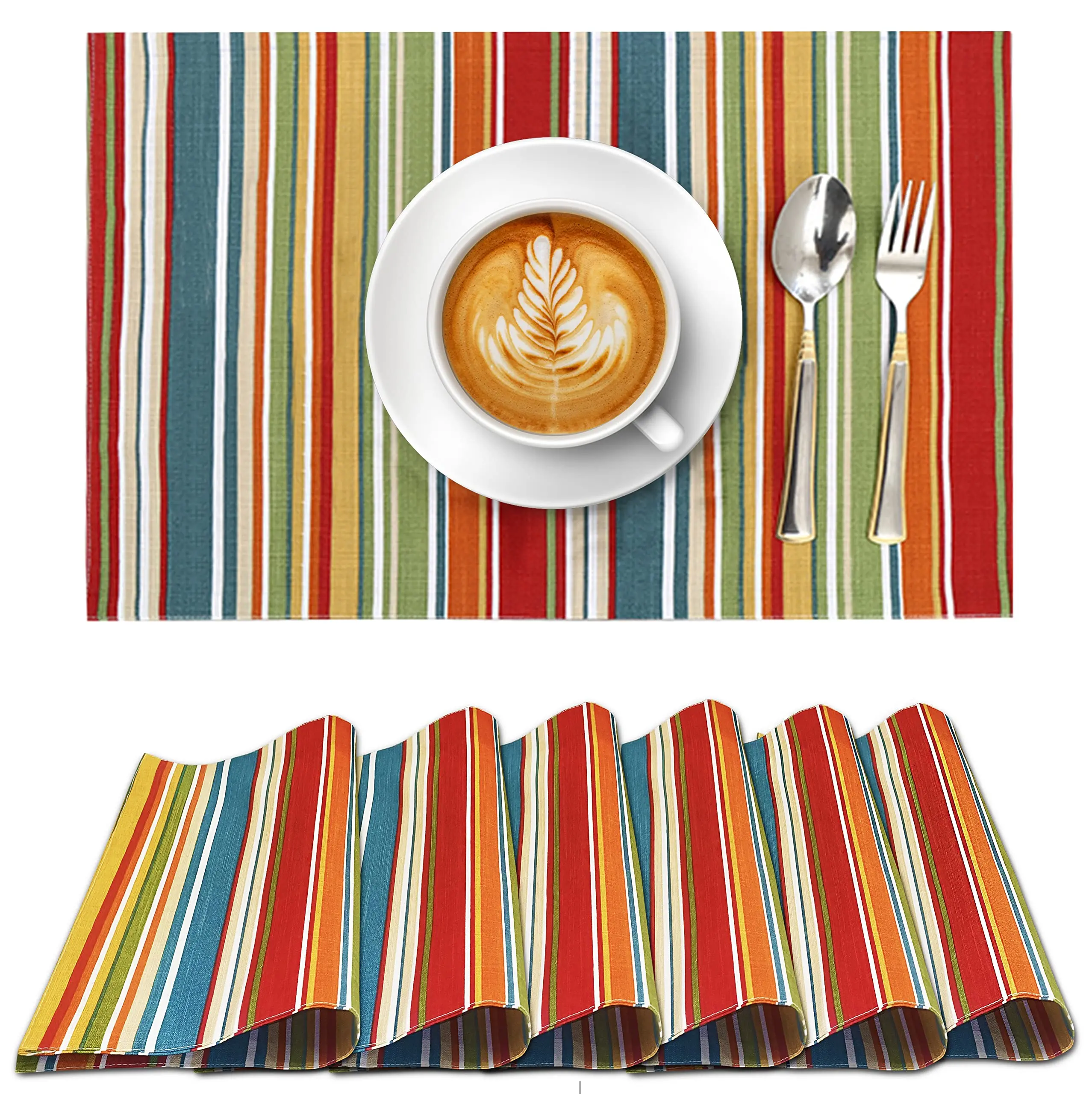 

4Pcs Stripe Placemats 13x19 Inch Dining Table Placemats Modern Place Mats Table Decor Kitchen Table Dinners Linens Coffee Mat