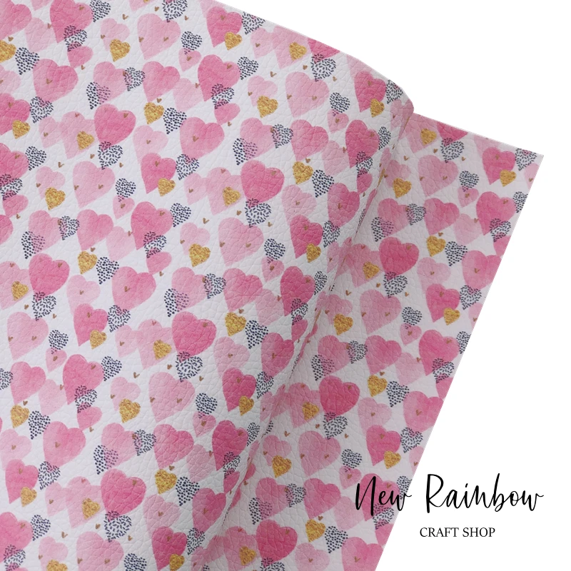 Новый Радужный 30x см/рулон прекрасное розовое сердце любовь качество личи