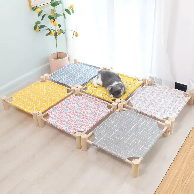 

Pet Camp Bed Kennel Summer Small Dog Wooden Four Seasons Available Cat Mat Easy To Remove and Wash Cat Litter Cat Supplies