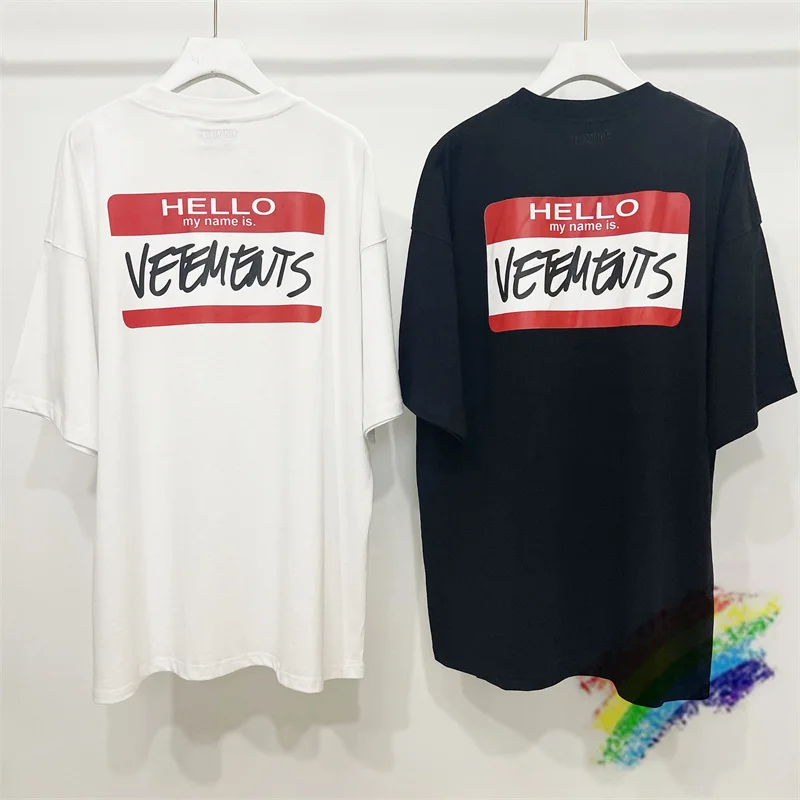 

Hello My Name Is Vetements T Shirt Men 1:1 Best Quality Oversize Women T-shirt VTM Short Sleeve Tops Tee