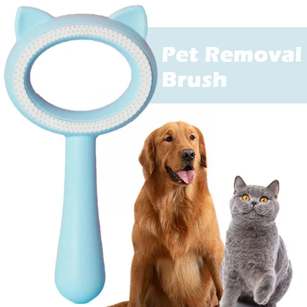 

Двухсторонняя расческа для удаления шерсти домашних животных, расческа для удаления волос на присоске, липкая расческа для волос вдоль щетки, товары для питомцев, собака, ПЭТ Cle T8a0