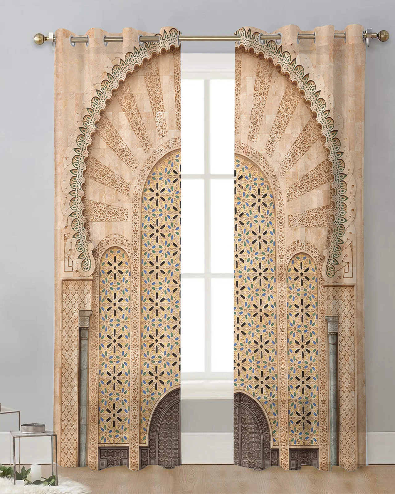 

Шторы с желтыми воротами, Ажурные кружевные занавески с резьбой по столбу, для гостиной, кухни, оконные шторы из вуали