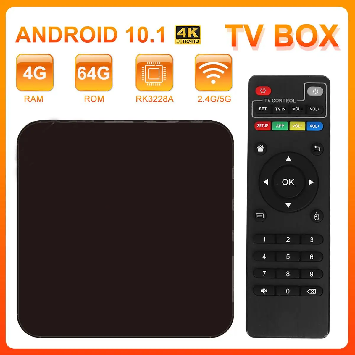 ТВ-приставка MX9 4K Android 4G64G RK3228 HD 3D Smart TV Box 2 4G WiFi домашний пульт дистанционного