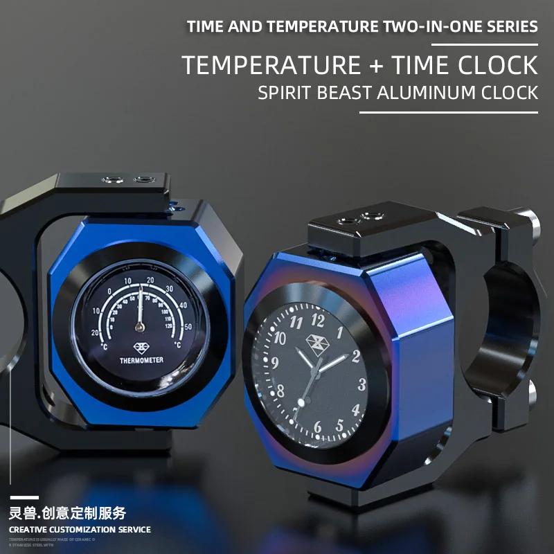 

Motorcycle Accessories Thermometer Motocross Essories Modified luminous Electronic Clock Thermometer Combo Creative Tools