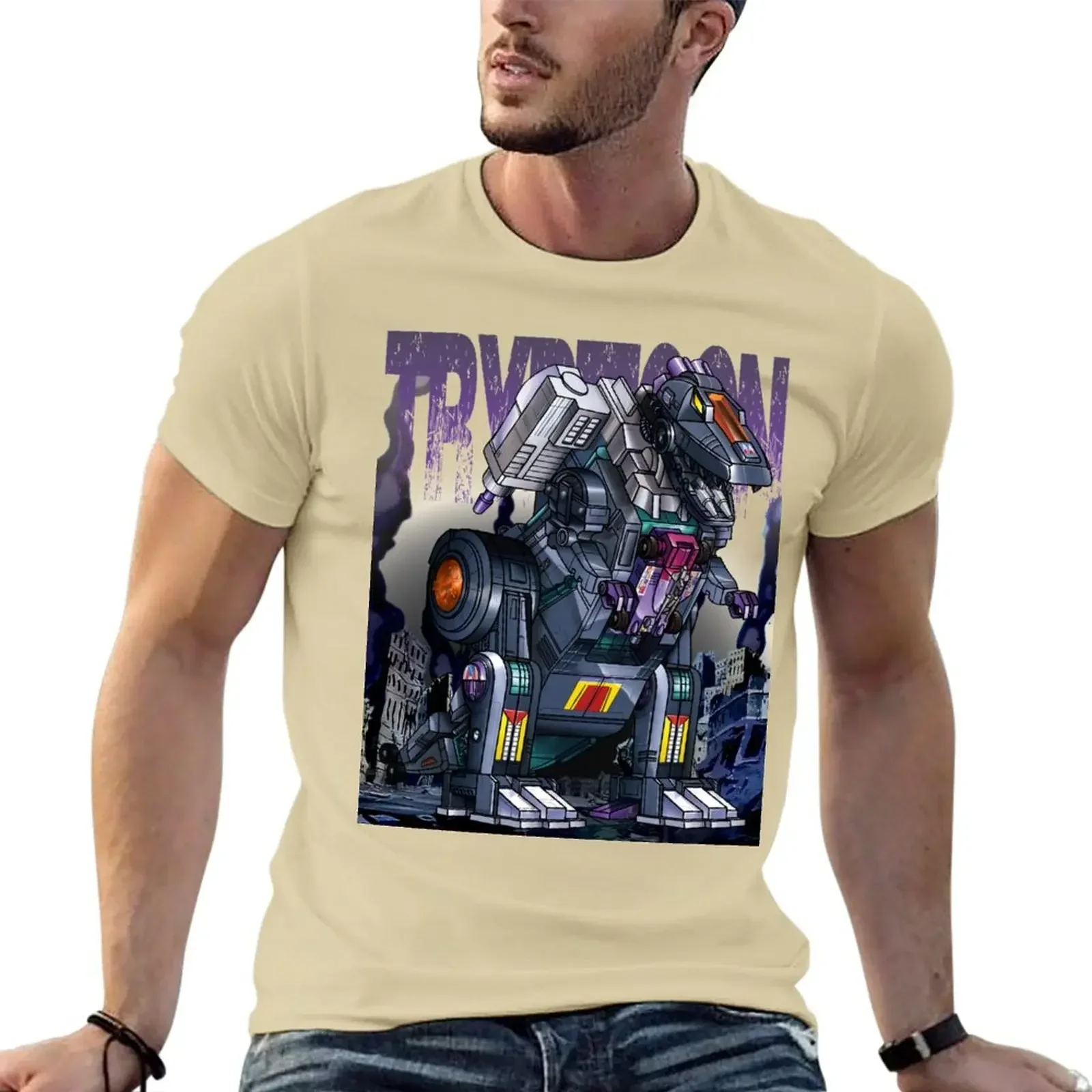 Мужская футболка с рисунком одежда коротким рукавом Trypticon черные футболки для