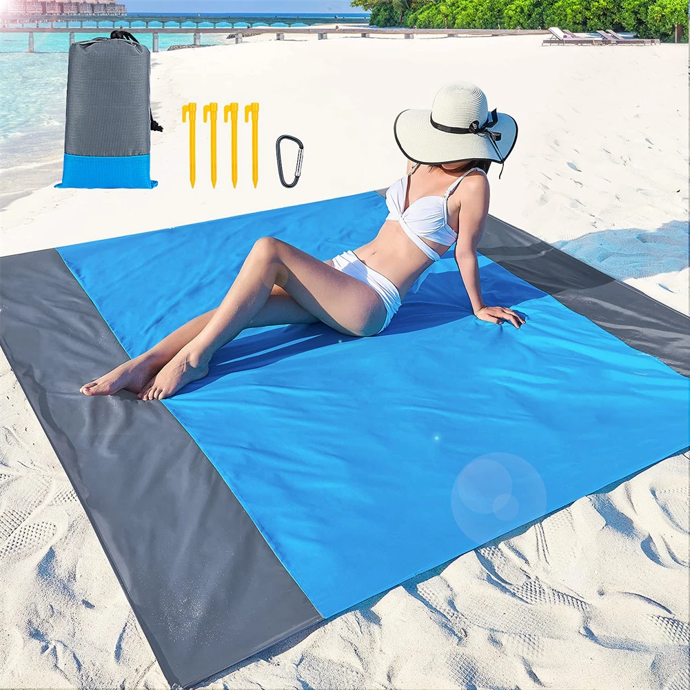 

Пляжное одеяло, очень большое пляжное одеяло, устойчивый к песку, компактный легкий пляжный коврик без песка, идеально подходит для кемпинга и пешего туризма