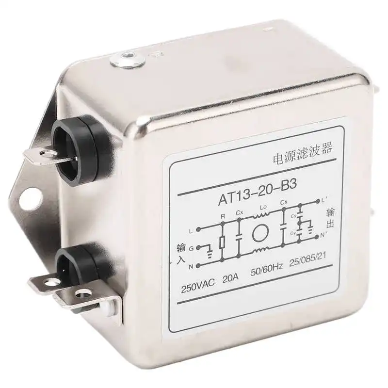 

EMI Filter Small Volume Antioxidation Easy Wiring Electromagnetic Interference Filter 20A AC250V