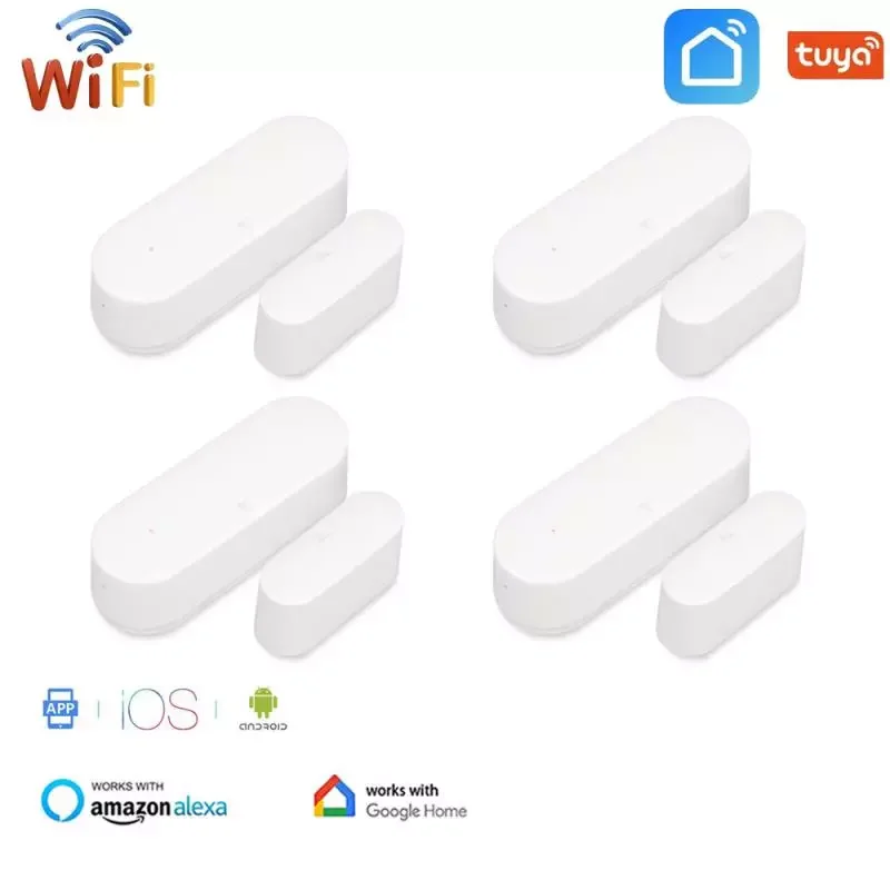 

Tuya Smart Door Sensor Door Open Closed Detectors Security Alert Smart Life APP Wifi Window Sensor Work With Alexa Google Home