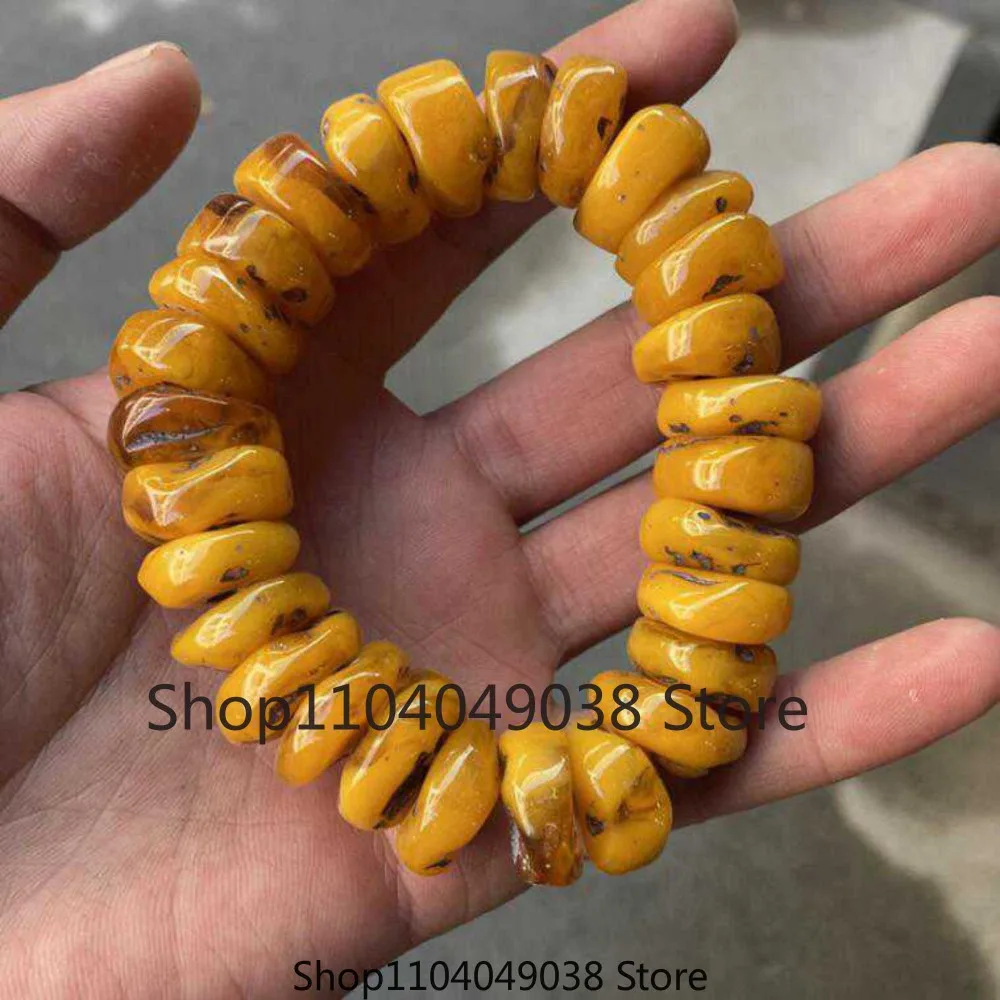 Янтарный браслет подарок натуральная кожа крупная энергия для женщин