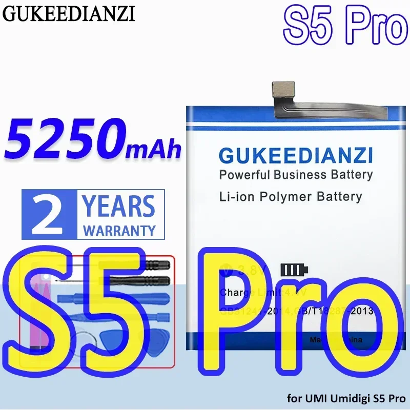 GUKEEDIANZI Аккумулятор большой емкости 5250 мАч для UMI Umidigi S5 Pro Bateria