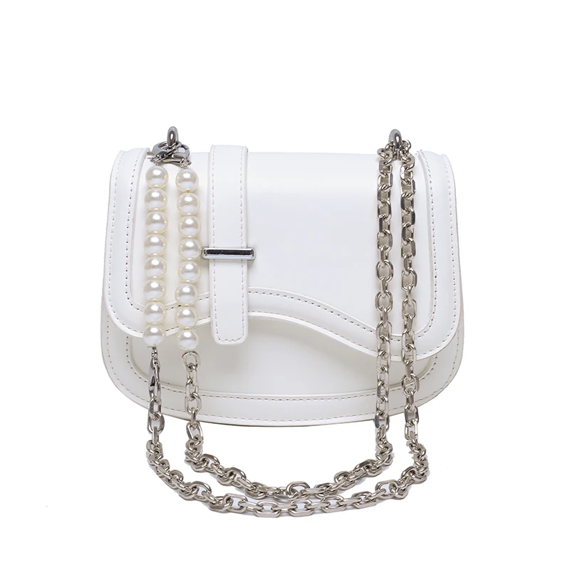 

High Quality Saddle Bags for Women Luxury Chain Shoulder Bag Fashion Pearl Purse and Handbag Designer Crossbody Bag Cute Satchel