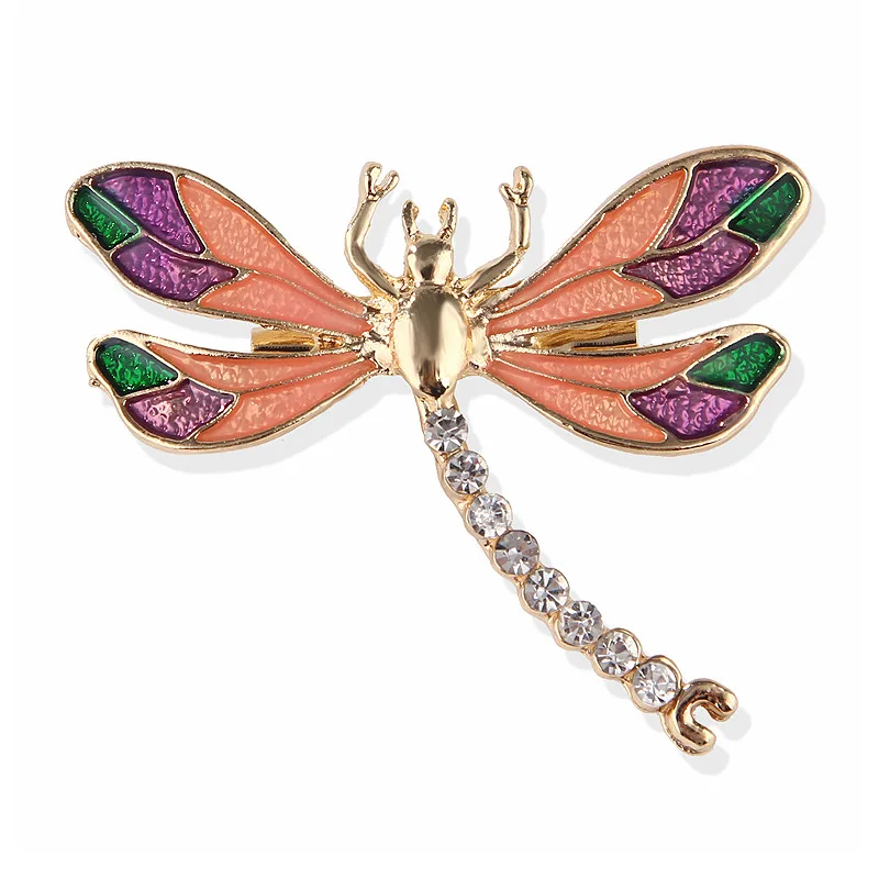 

TULX Delicate Enamel Dragonfly Brooches For Women Fashion Rhinestone Insects Party Banquet Casual Brooch Pins Gifts Wholesale
