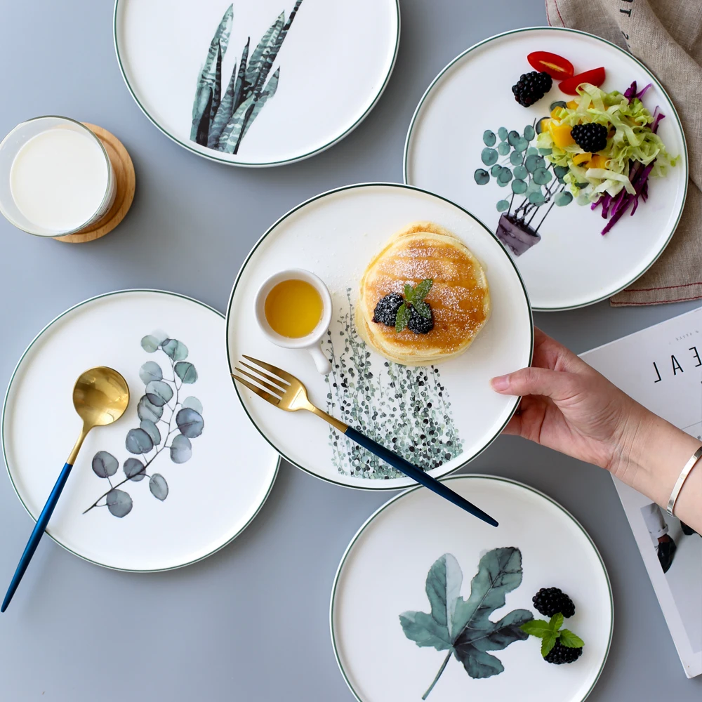 

ceramic Chuandaowu tableware set combination household dish Western meal steak breakfast plate dessert fruit