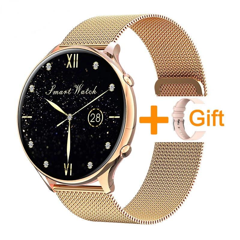 Женские подключенные часы сенсорный экран водонепроницаемый монитор сердечного