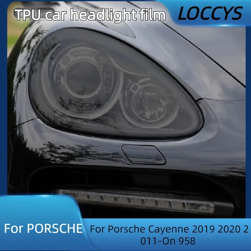 

For Porsche Cayenne 2019 2020 2011-On 958 Car Headlight Protection Tint Film Smoke Black Transparent TPU Protective Sticker