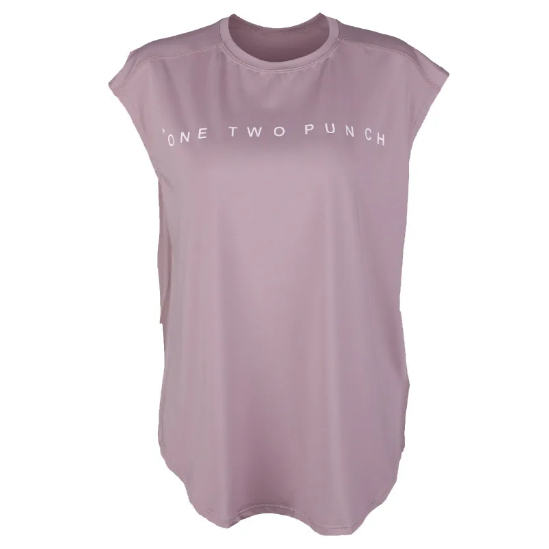 Yoga Clothes Fashionable Leisure Loose Sleeveless Blouse Outdoor Sports Quick Drying Breathable Gym Top T-shirt for Women