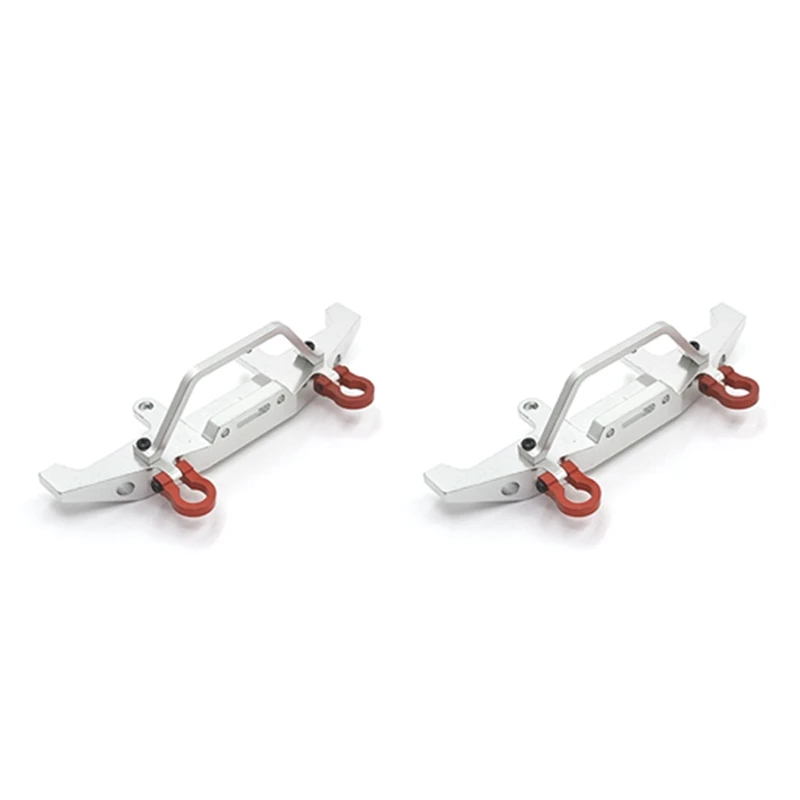 2x металлический передний бампер для WPL C14 C24 C24-1 1/16 RC Car 4X4 запчасти для грузовиков и гусеничных машин, серебристые аксессуары