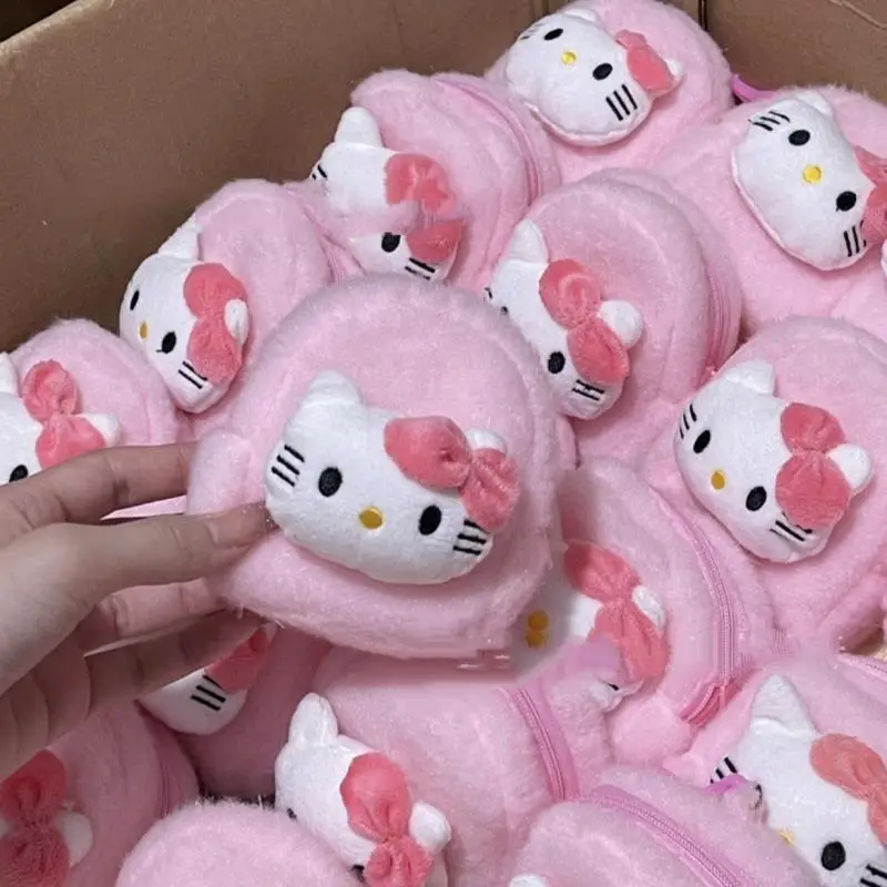 

Sanrio Kuromi My Melody Cinnamoroll Hello Kitty Косметичка женская плюшевая сумка для хранения наушников брелок маленькая Подвеска подарок для девушки
