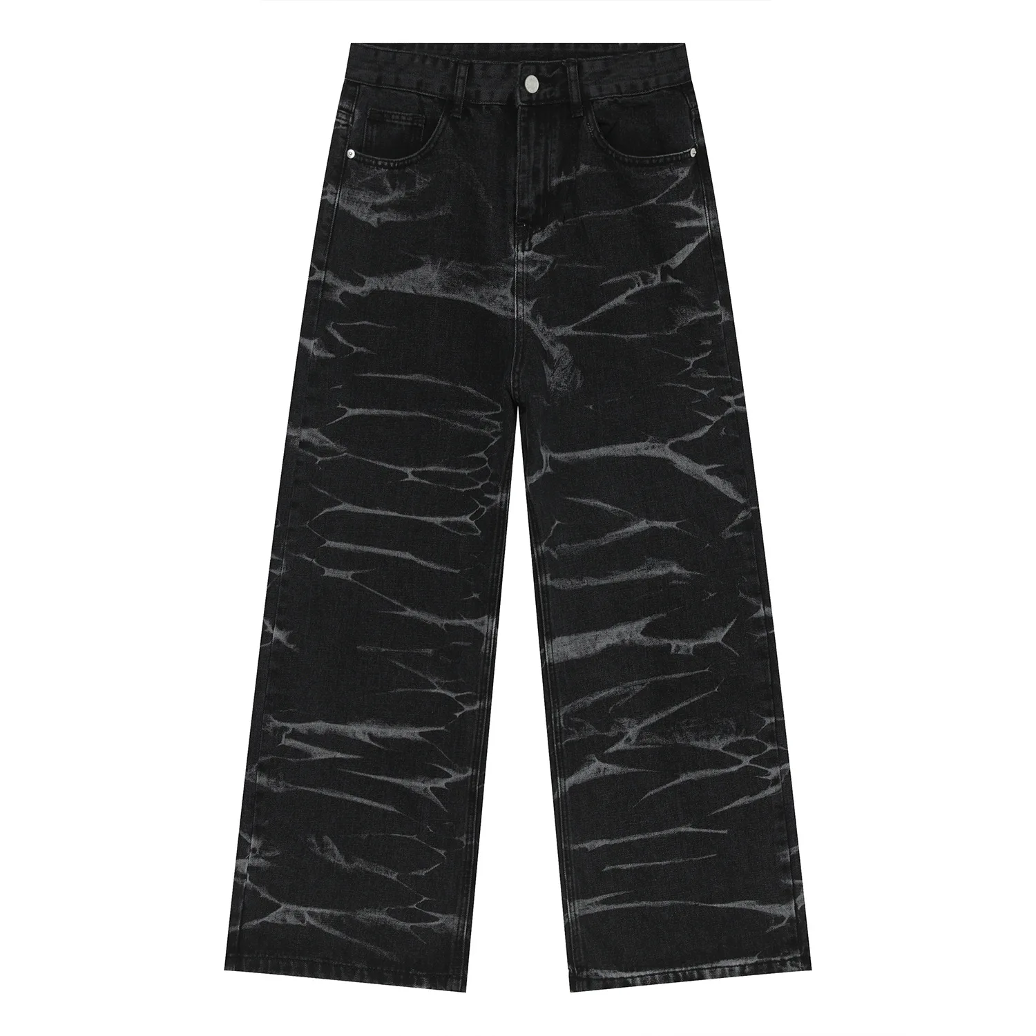 Heye Menswear | Korean Tie Dyed Loose Straight Jeans Four Seasons New Men's and Women's Fashion Casual Jeans