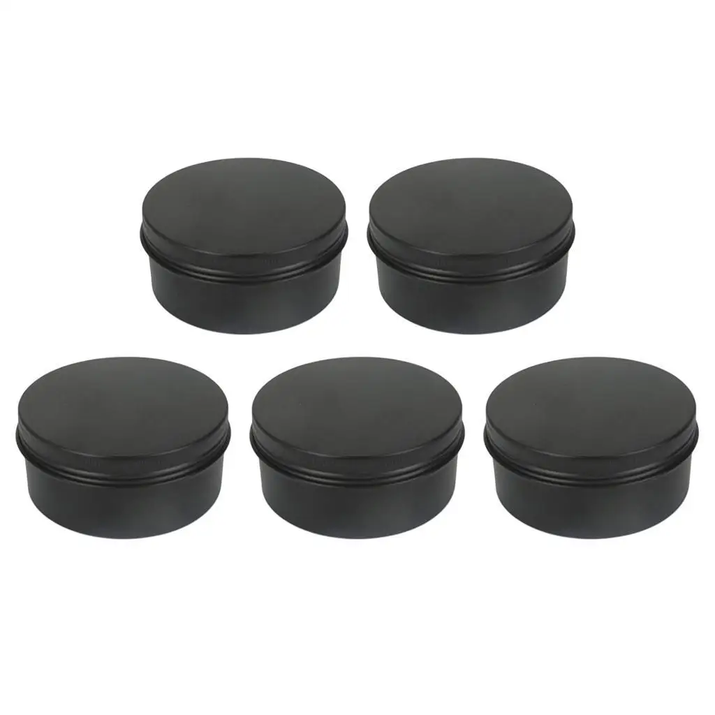 

5pcs Empty Aluminum Tin Jars Cosmetic Screw Lid Containers Lip Balm Cans 10ml