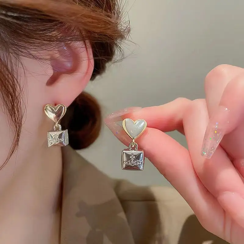 

Женские серьги-подвески в форме сердца, из сплава