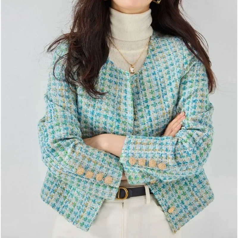 Маленькие ароматные короткие женские пальто новинка осень-зима 2024 универсальные