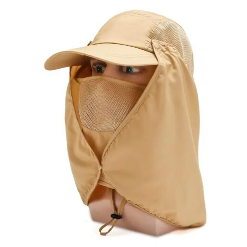 

New Summer Breathable Sunscreen Mask Sun Hats Women's Beach Hat Mosquito Prevention Anti Droplet Men's Caps Camping Fishing Cap