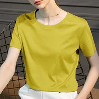 summer tops 100 mercerized cotton solid slim tops tees women oversized casual knitted t shirts 2022