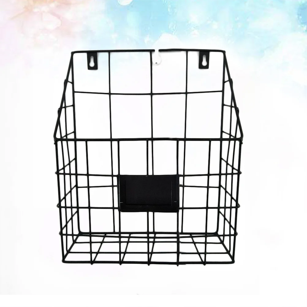 

Wall Mounted Basket Magazine Rack Hanging Baskets Wire Metal Storage Vintage Organizer Kitchen Holder File Container Mount