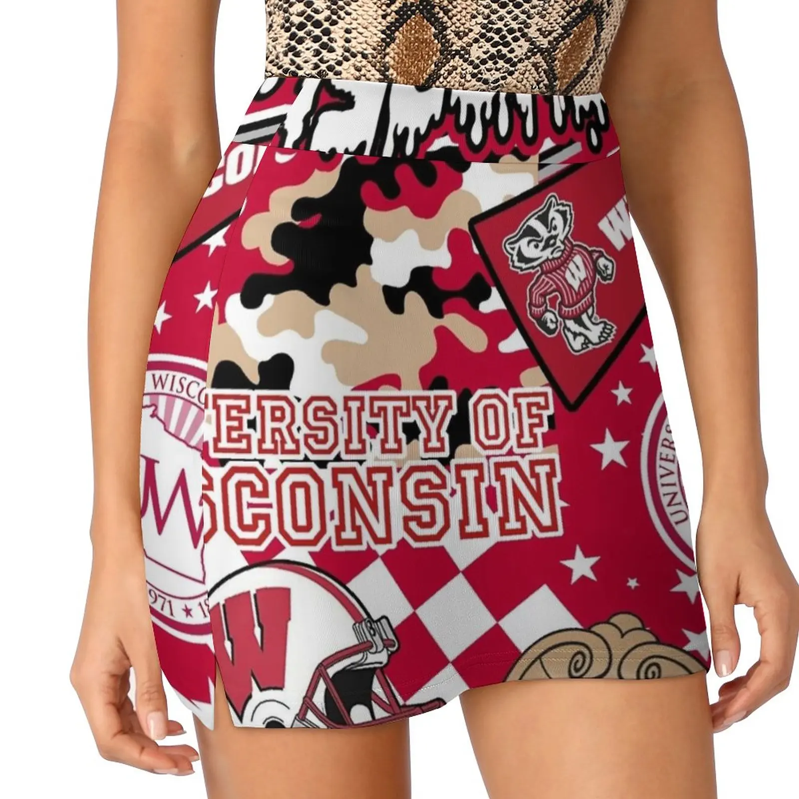 Юбка женская в стиле висконсона модная короткая юбка игровой день Университет