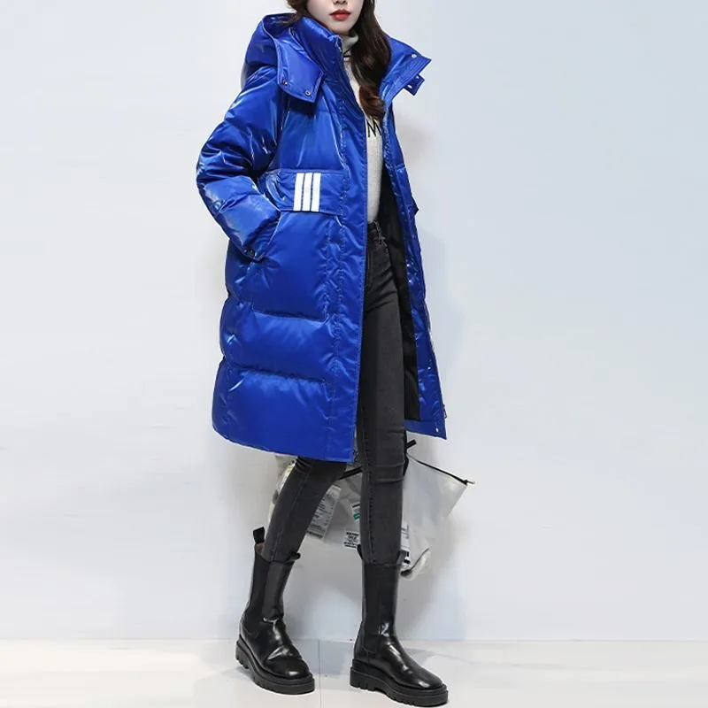 

Wash Free Glossy Mid Length Down Jacket, Extra Large Size, Plus Size, Loose Slimming Winter Clothes, Warm and Comfortable, 2023