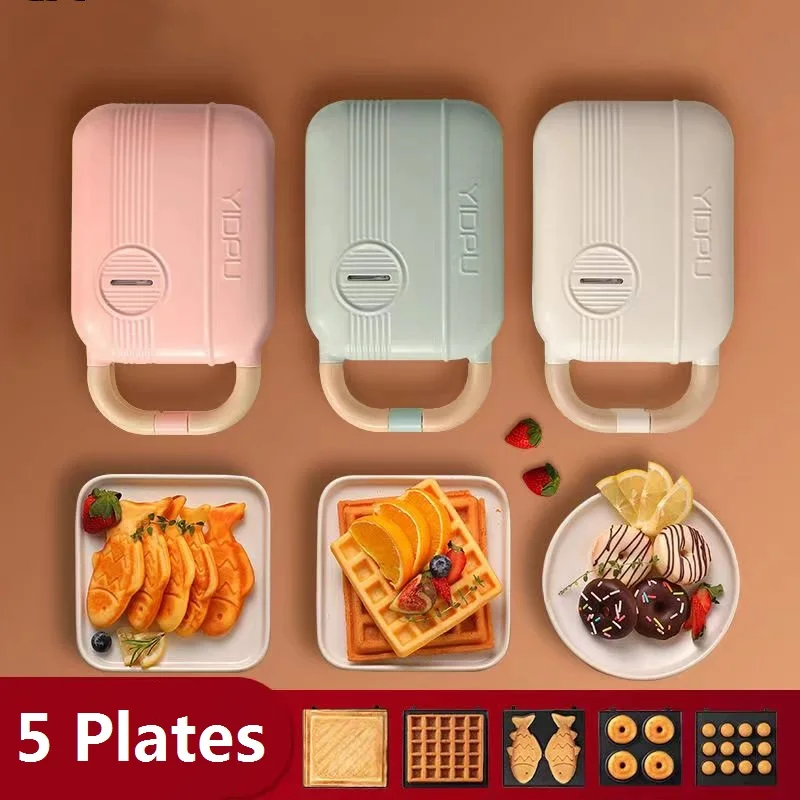 

Sandwich Maker Multifunctional Cookers Toasters Electric Ovens Hot Plates Bread Pancake Waffle Donut Automatic Breakfast Machine