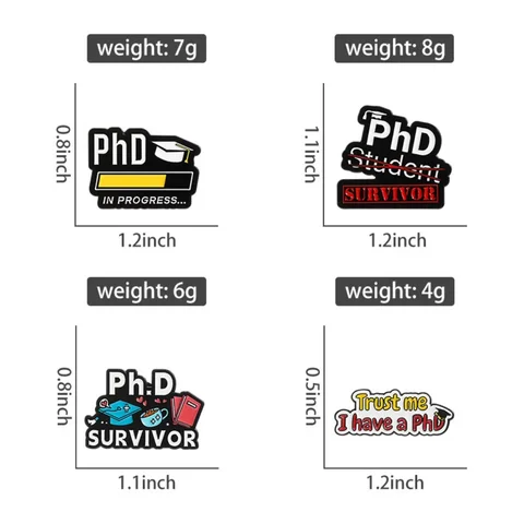 Эмалевые значки "PhD в ПРОГРЕСС", PINSALOT