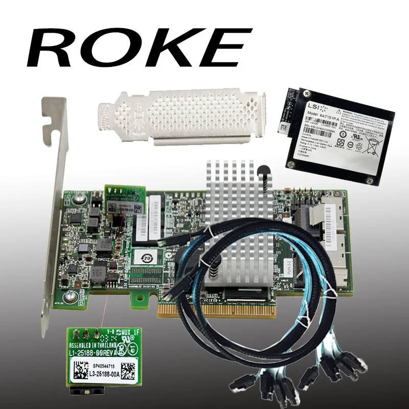 Servidor Dell LSI SAS 9210-8i 6Gb/s De 8 Puertos SAS RAID HBA PCIe X8 SFF- 8087 A 4x Sata Cable Haak Switch