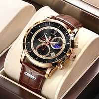 lige wristwatches for men luxury chronograph waterproof quartz watches automatic date clock moon phase hour casual fashion watch