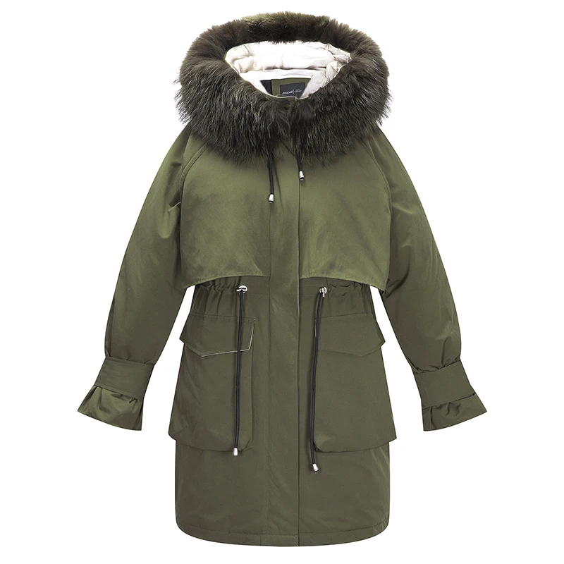 JAZZEVAR 2022 Winter New Arrival Down Jacket High Quality Mid-length Style with A Fur Warm Women Coat