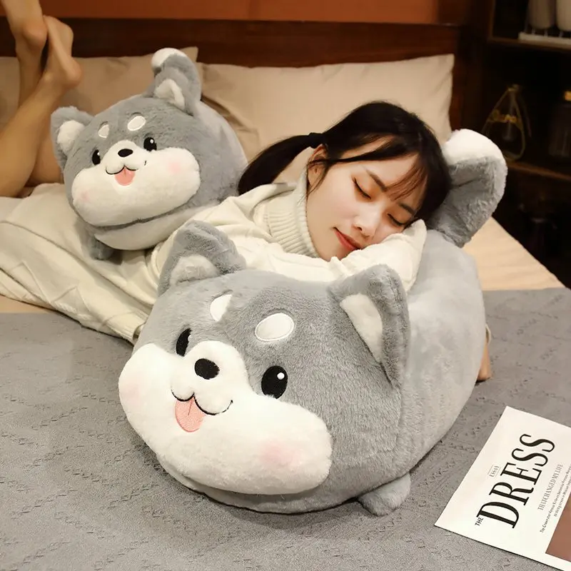 

Cute Fat Hairy Corgi & Shiba 35cm-70cm Inu Dog Plush Toys Kawaii Lying Husky Pillow Stuffed Soft Animal Dolls Children Baby Gif