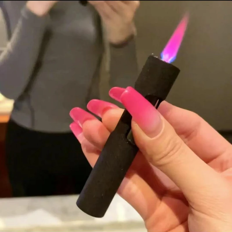 

Lighter Metal Windproof Red Flame Inflatable Butane Gas Singular Cylinder Lighter Cigarette Accessories Christmas Gift