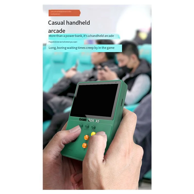 Фото A86G-Портативный портативный игровой плеер X5, 4,0 дюйма, 640x480 пикселей, игровая консоль для видео, подарки для детей, зеленый, прочный, простая установка №4