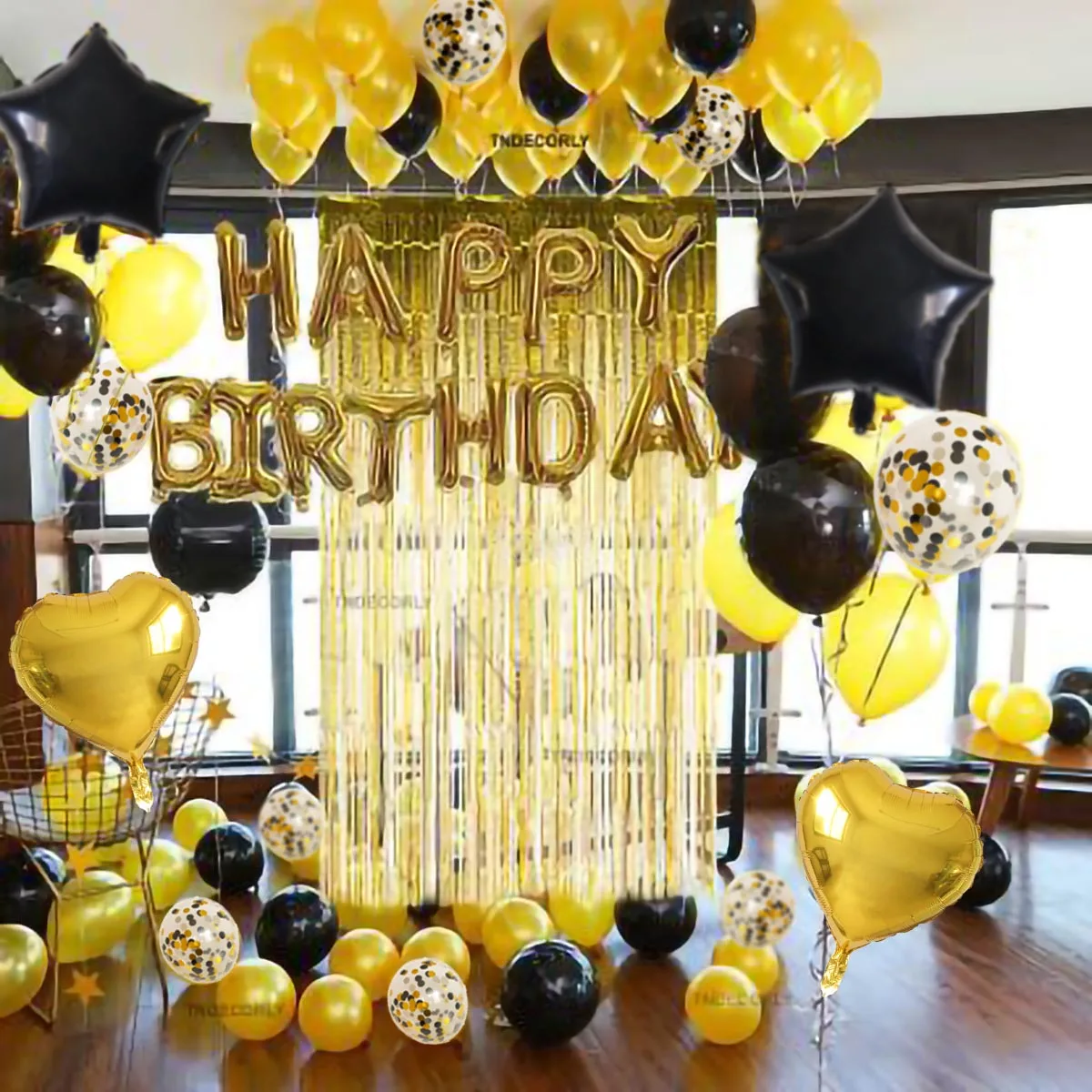 

Gold Black Latex Confetti Balloons Adult Man Woman Happy Birthday Birthday Party Decorations 10 15 21st 30 40 50th 60 Years Old