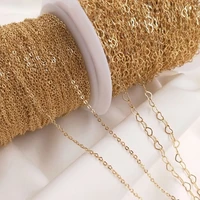 1meter 14k gold plated heart chain copper necklace chains for handmade bracelet accessories diy jewelry making material supplies