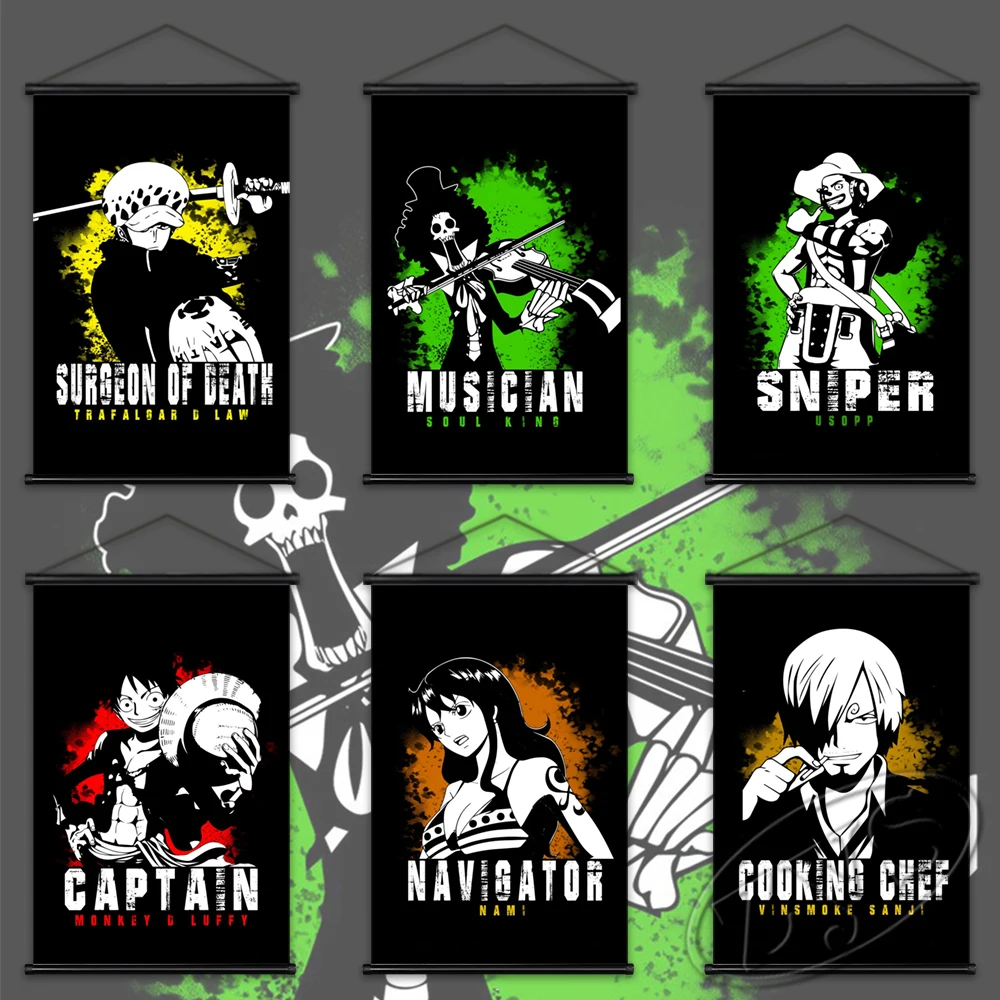 

One Piece Hanging Scrolls Monkey D. Luffy Posters and Prints Wall Art Nami Picture Canvas Painting Mural Home Kids Room Decor