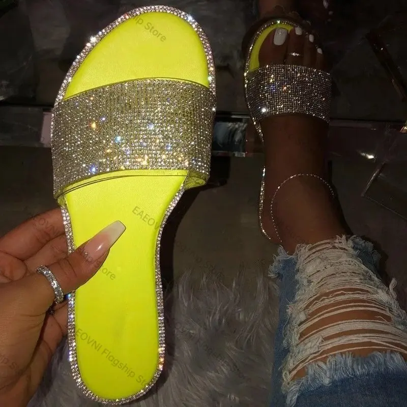 Summer Women Sandals Flat Shoes Peep-Toe Women's Sandal Casual Shoes Women 2023 Women's Shoes Crystal Beach Shoes Plus Size