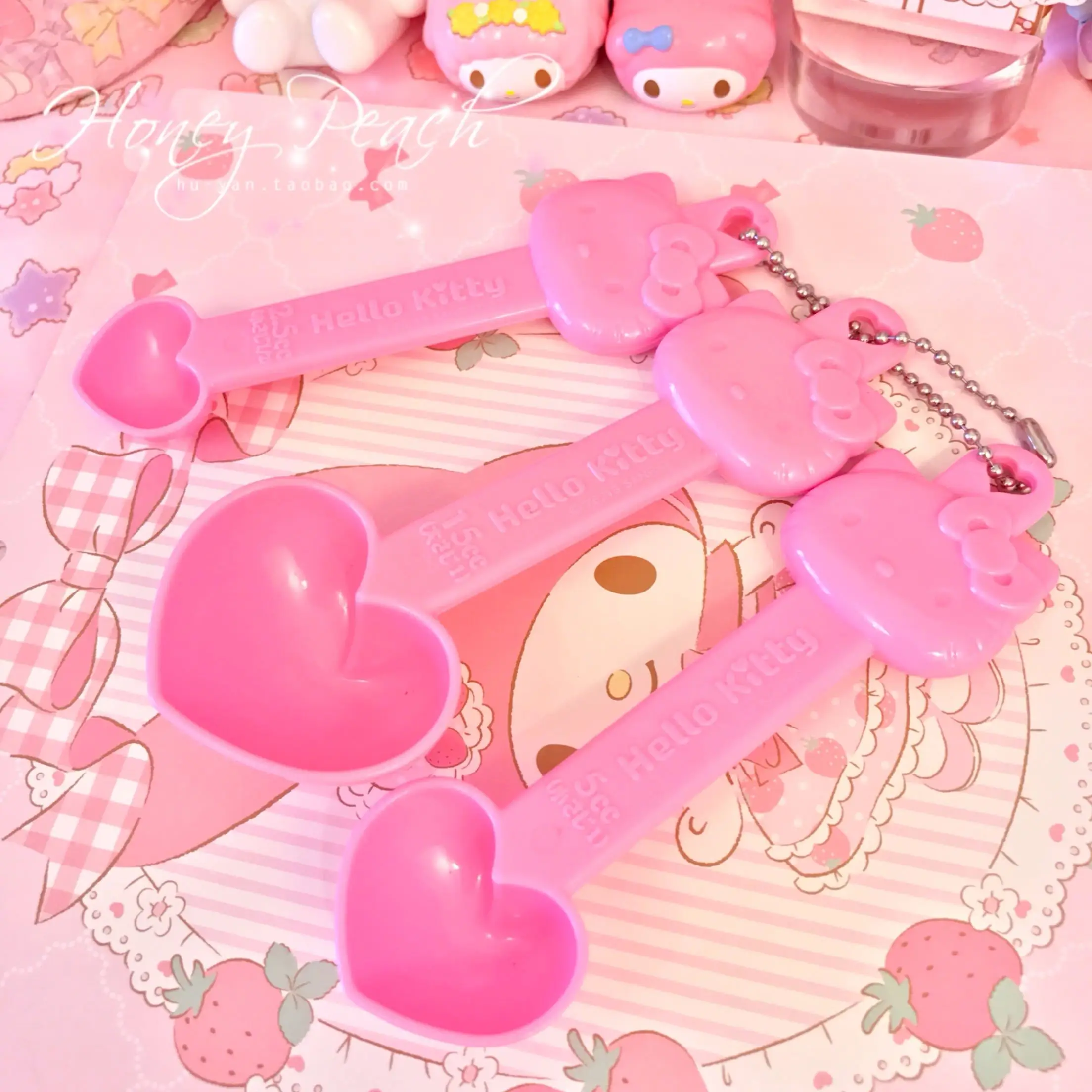 

Hello Kitty baking kit Seasoning tin small spoon cute measuring spoon girly pink measuring spoon seasoning spoon