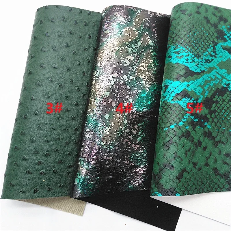 Зеленые блестящие листы Металлическая Змея искусственная страусика