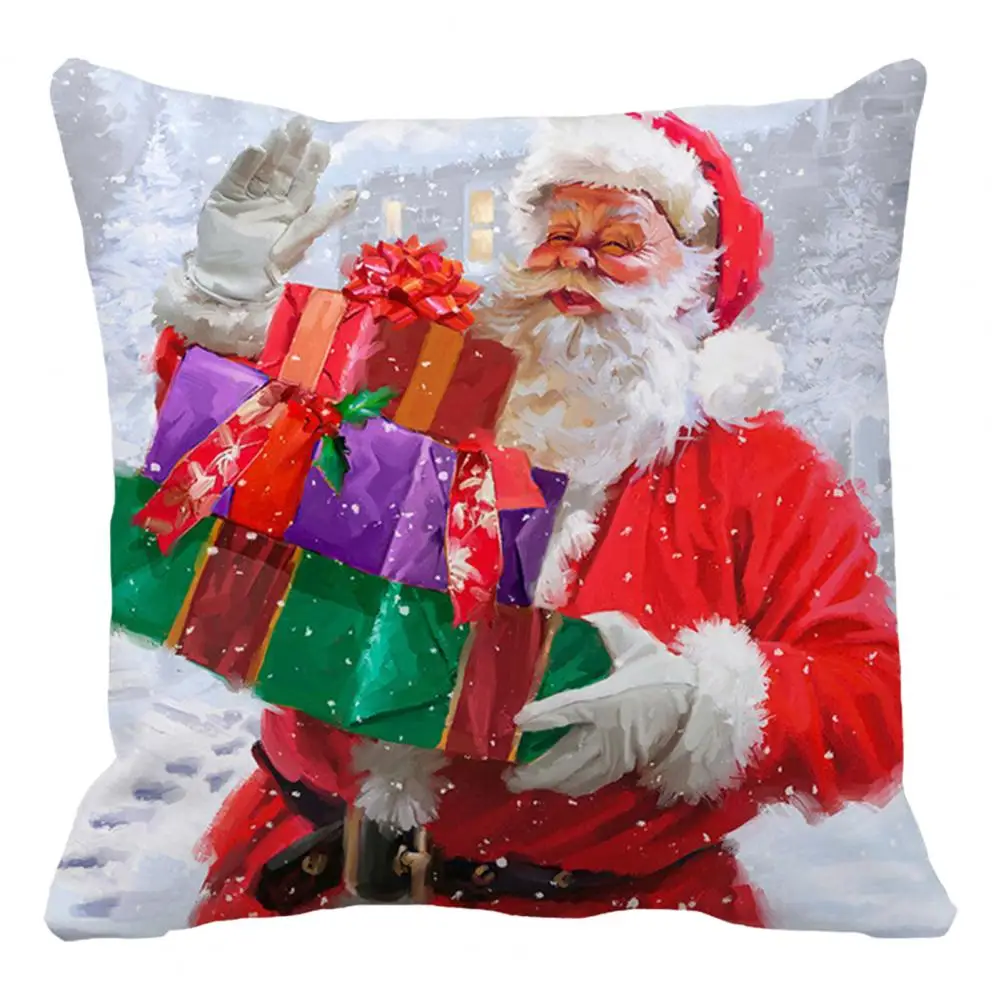 

Decorative Square Christmas Pattern Throw Pillow Case Holiday Decoration for Car