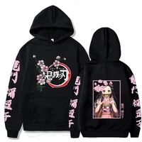 demon slayer anime hoodie kamado nezuko print hooded pullovers unisex hip hop sweatshirts sportswear outfits top