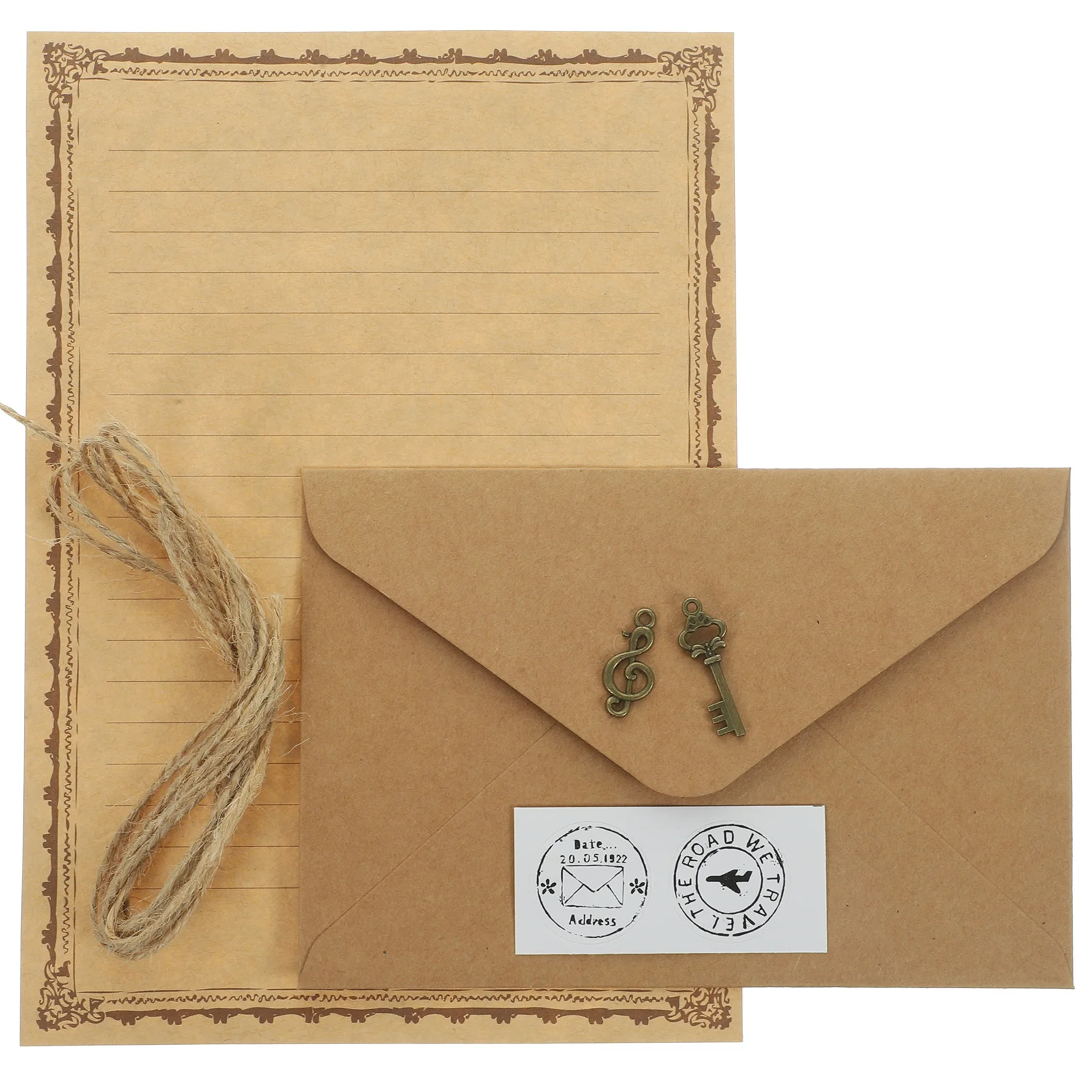 

2 Sets Gift Card Envelope Insert Page Kit Packing Paper Letter Papers Invitation Stationery Writing Lovers