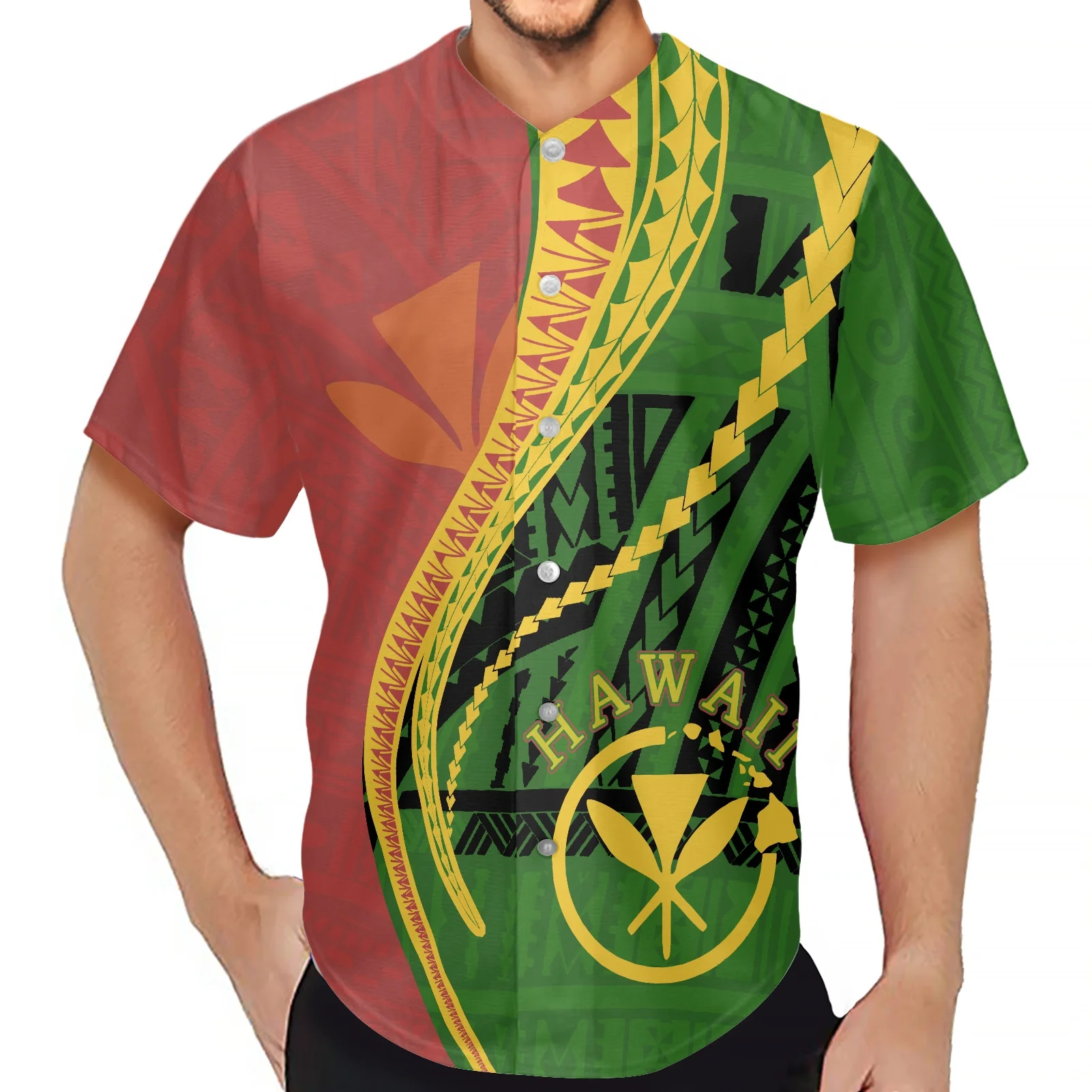 

Polynesian Hawaii Tribal Tattoo Prints Hawaiian Rise Of The King Short Sleeve Baseball Shirt For Adult T-shirt Harajuku Jersey