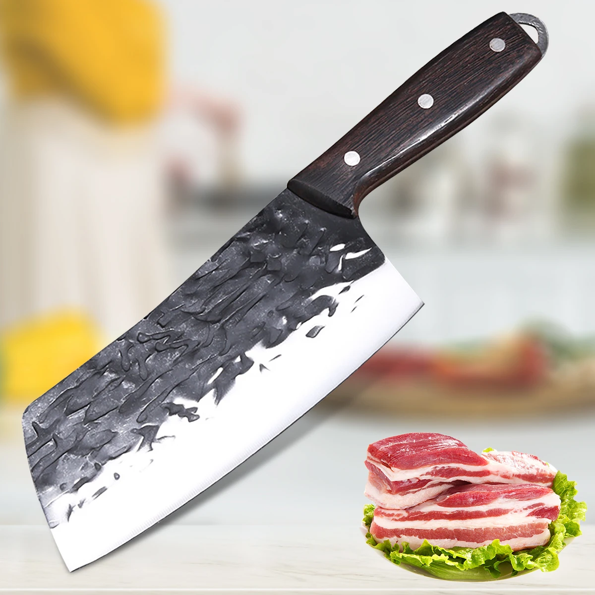 

Кухонный нож из нержавеющей стали, молоток с узором, кованый нож для нарезки, бытовой острый нож для мясного мяса, нож для нарезки мяса